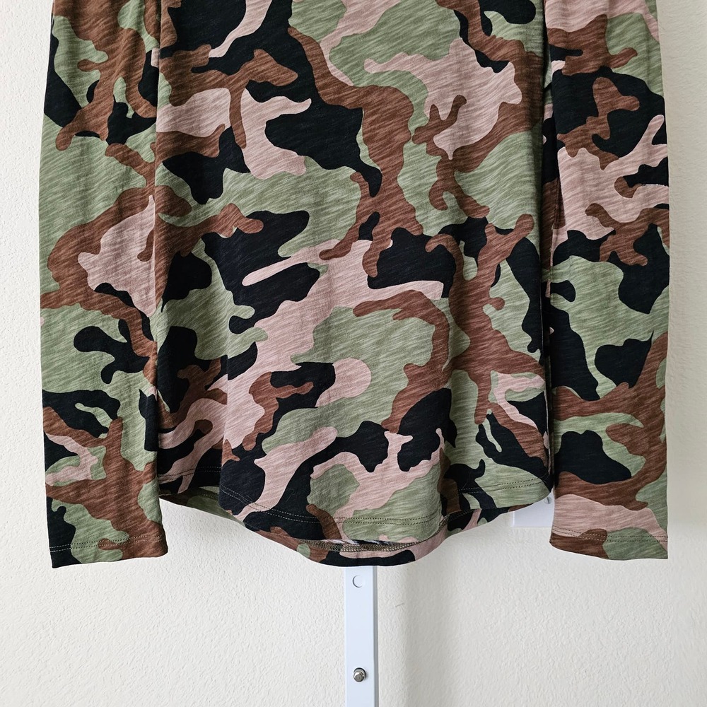 VERONICA BEARD Porter Camouflage Print Puff Long Sleeve Pullover Top Sz XS - Picture 5 of 12